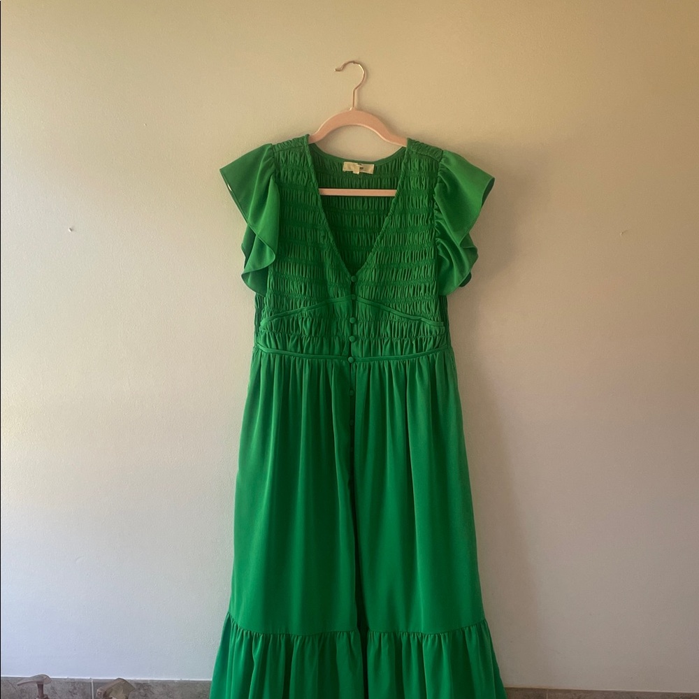 Entro Emerald Green Midi Dress